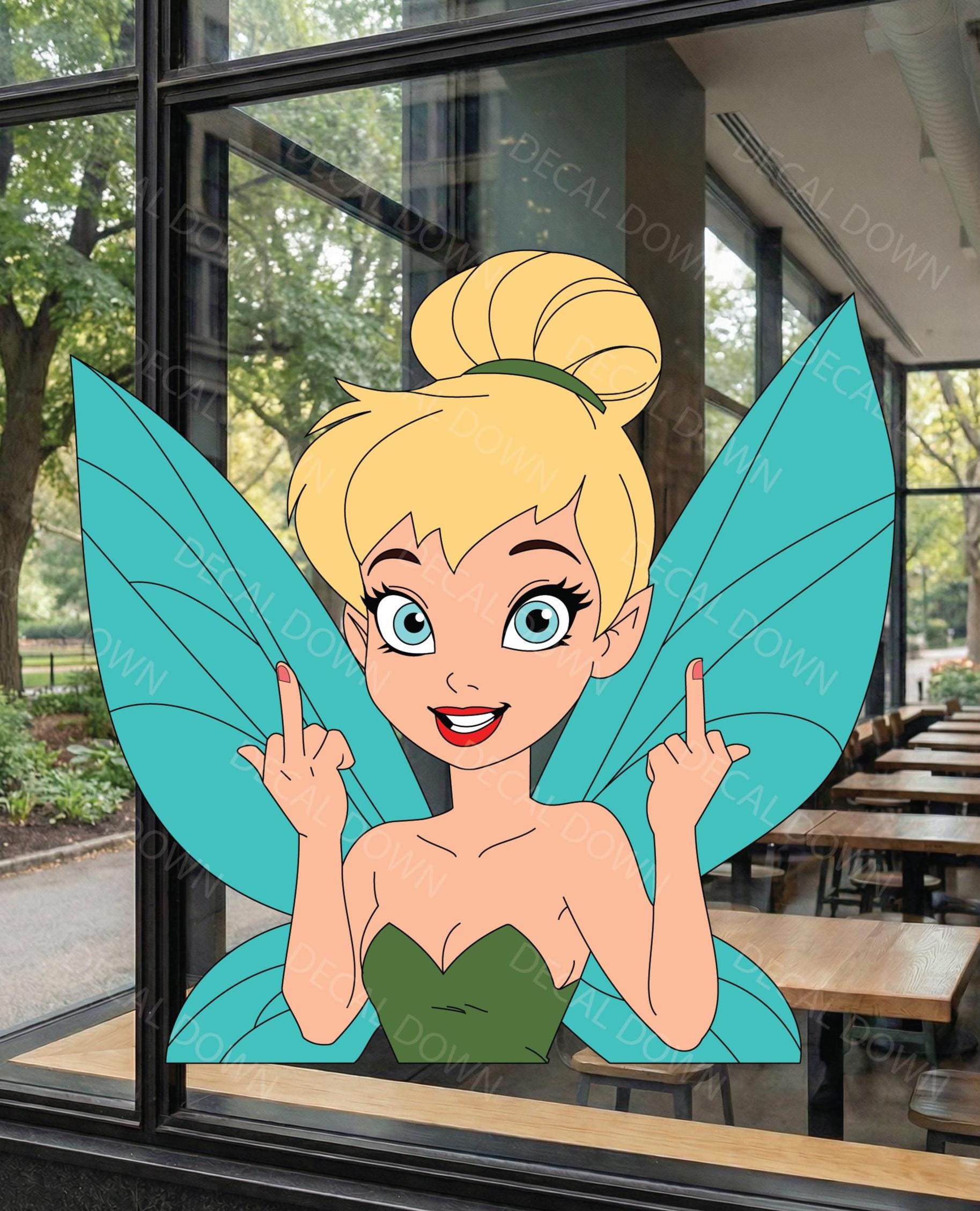 Pixie- Middle Fingers Peeker, Disney Sticker, Waterproof Car Laptop Decal