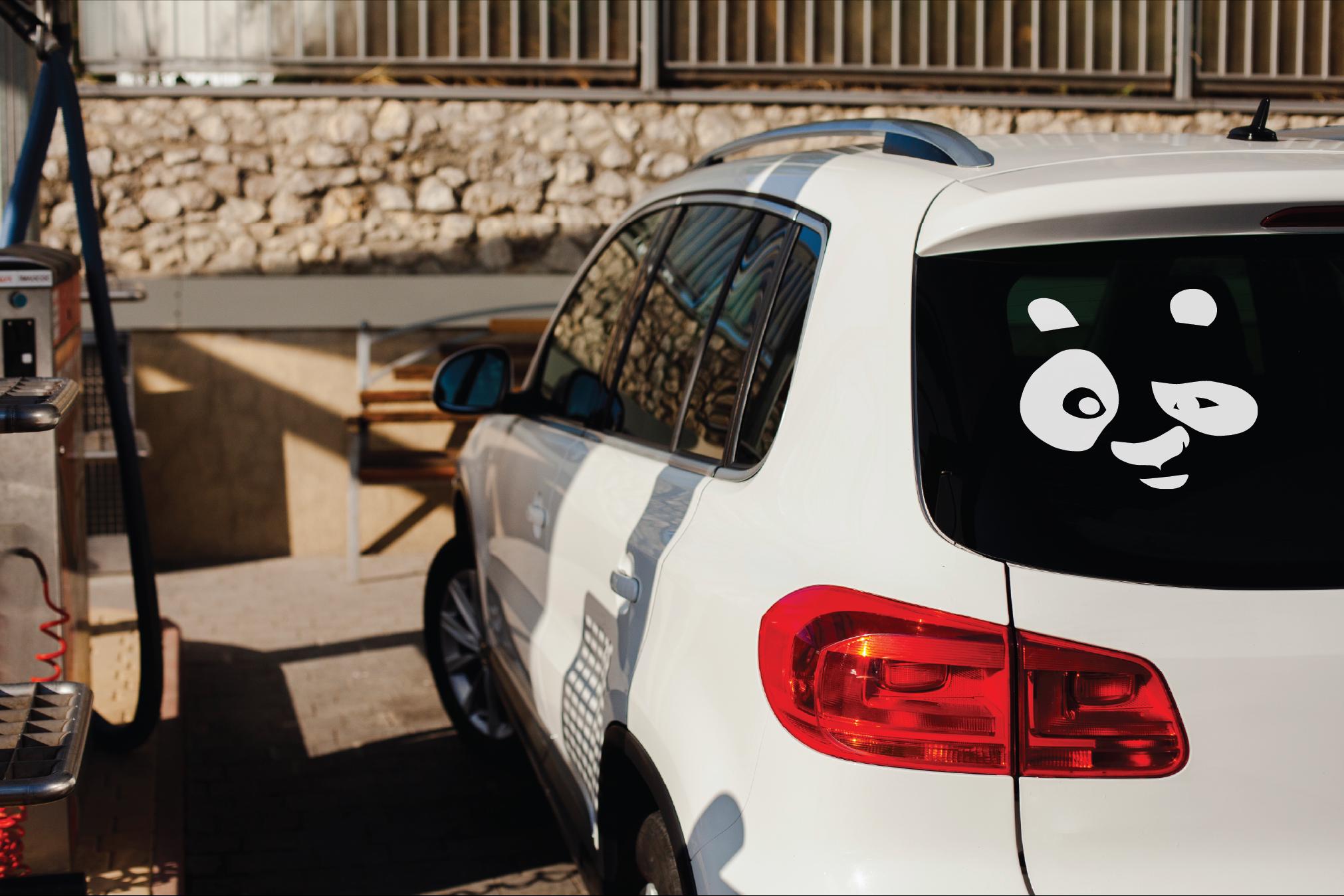 Panda Face Decal, Waterproof Vinyl Sticker for Laptops, Cars