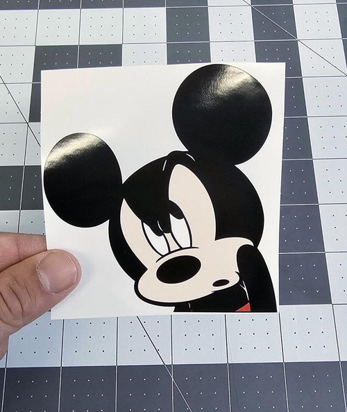Angry Mickey MOUSE Peeker | Waterproof Vinyl Sticker for Laptops, Cars