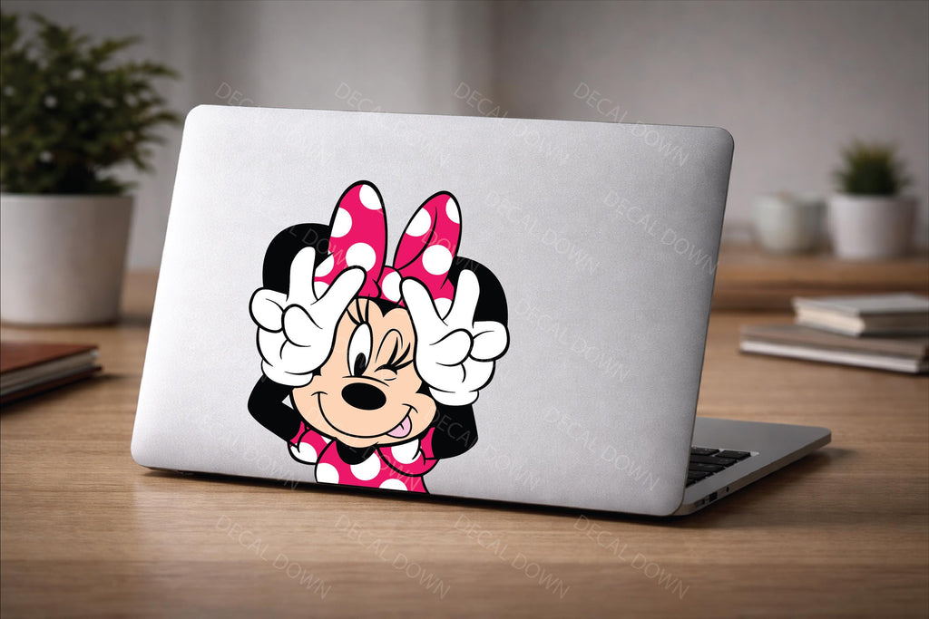 MINNIE MOUSE PEACE Sign, Disney Sticker, Waterproof Car Laptop Decal