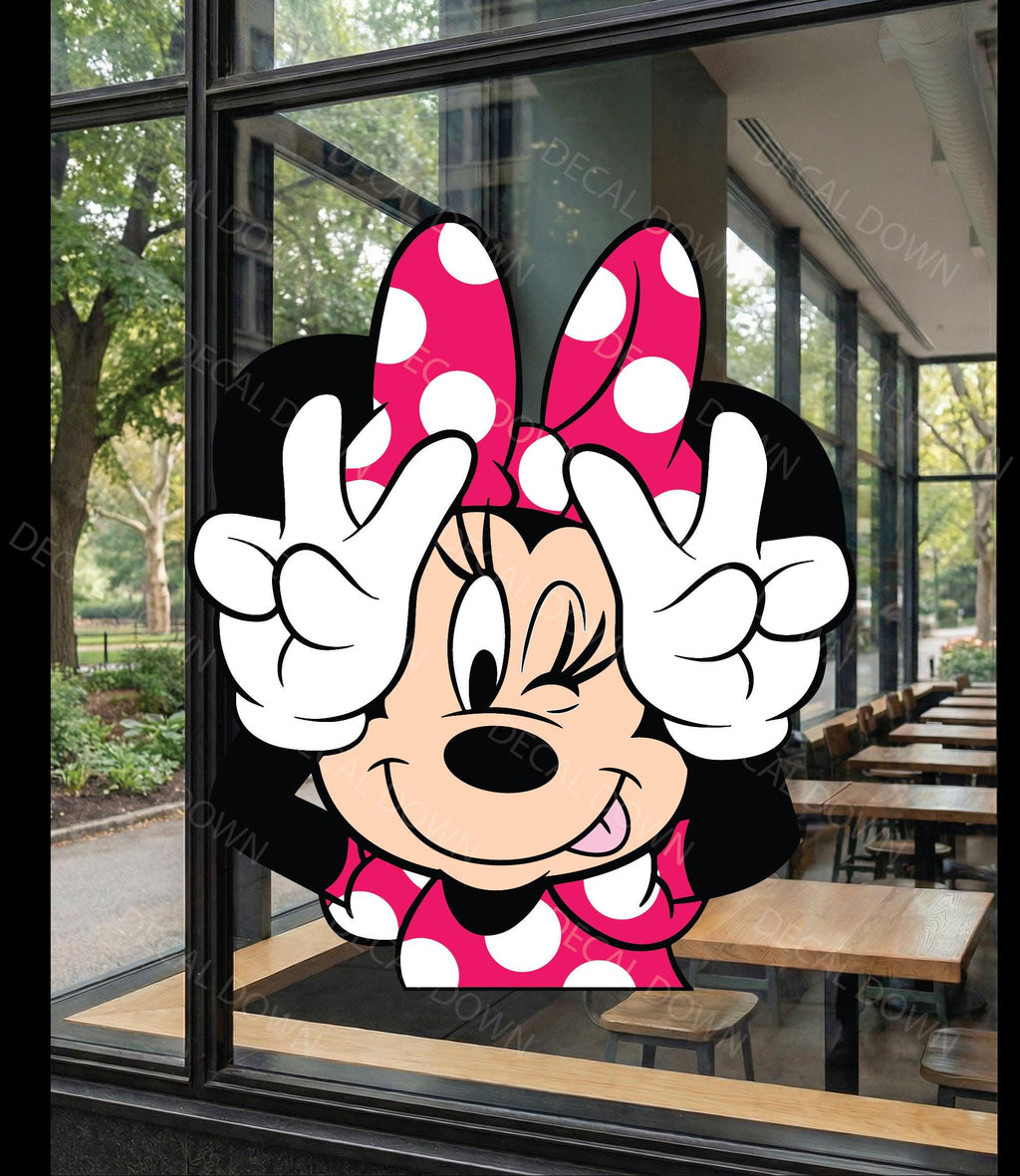 MINNIE MOUSE PEACE Sign, Disney Sticker, Waterproof Car Laptop Decal