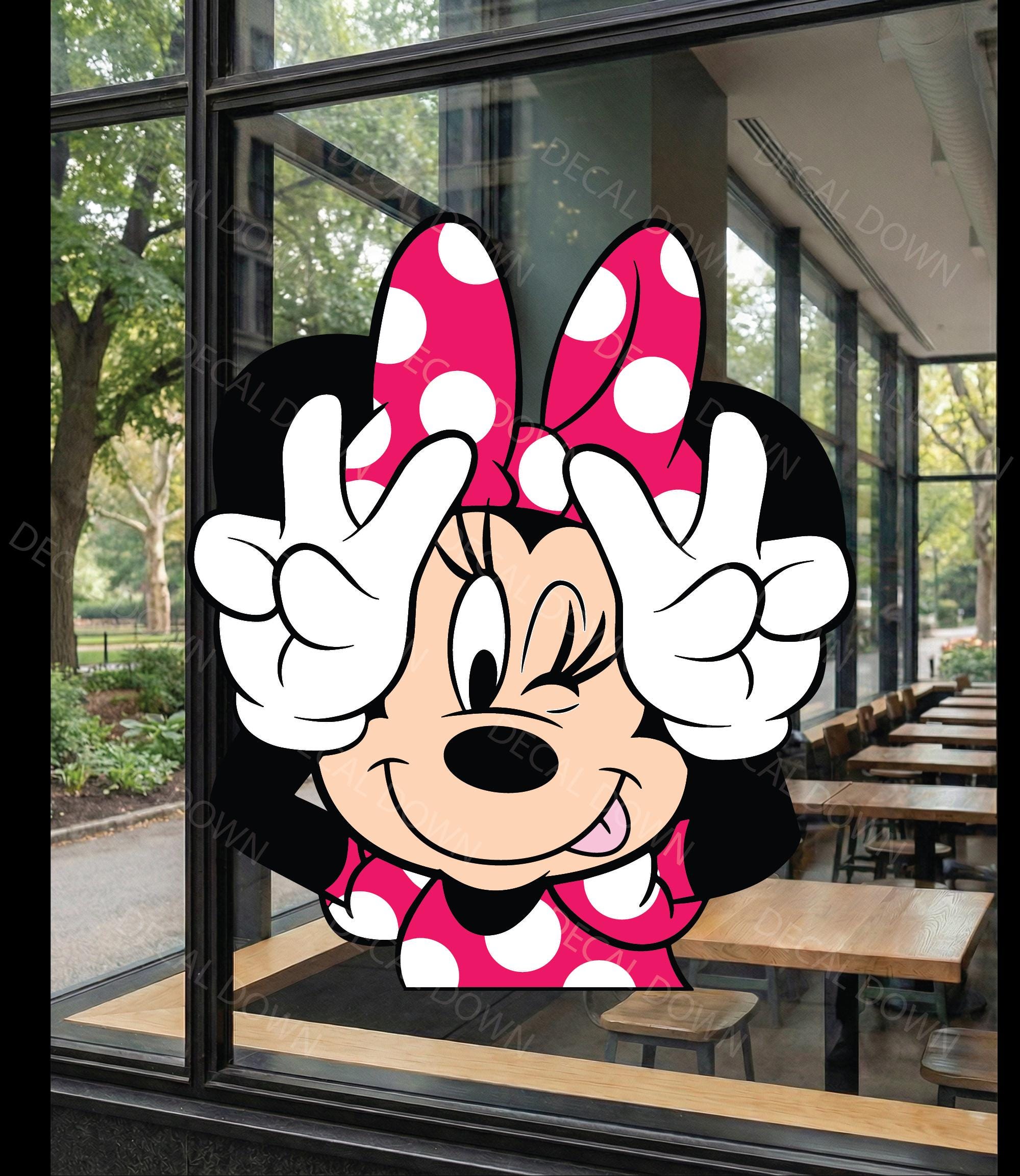MINNIE MOUSE PEACE Sign, Disney Sticker, Waterproof Car Laptop Decal
