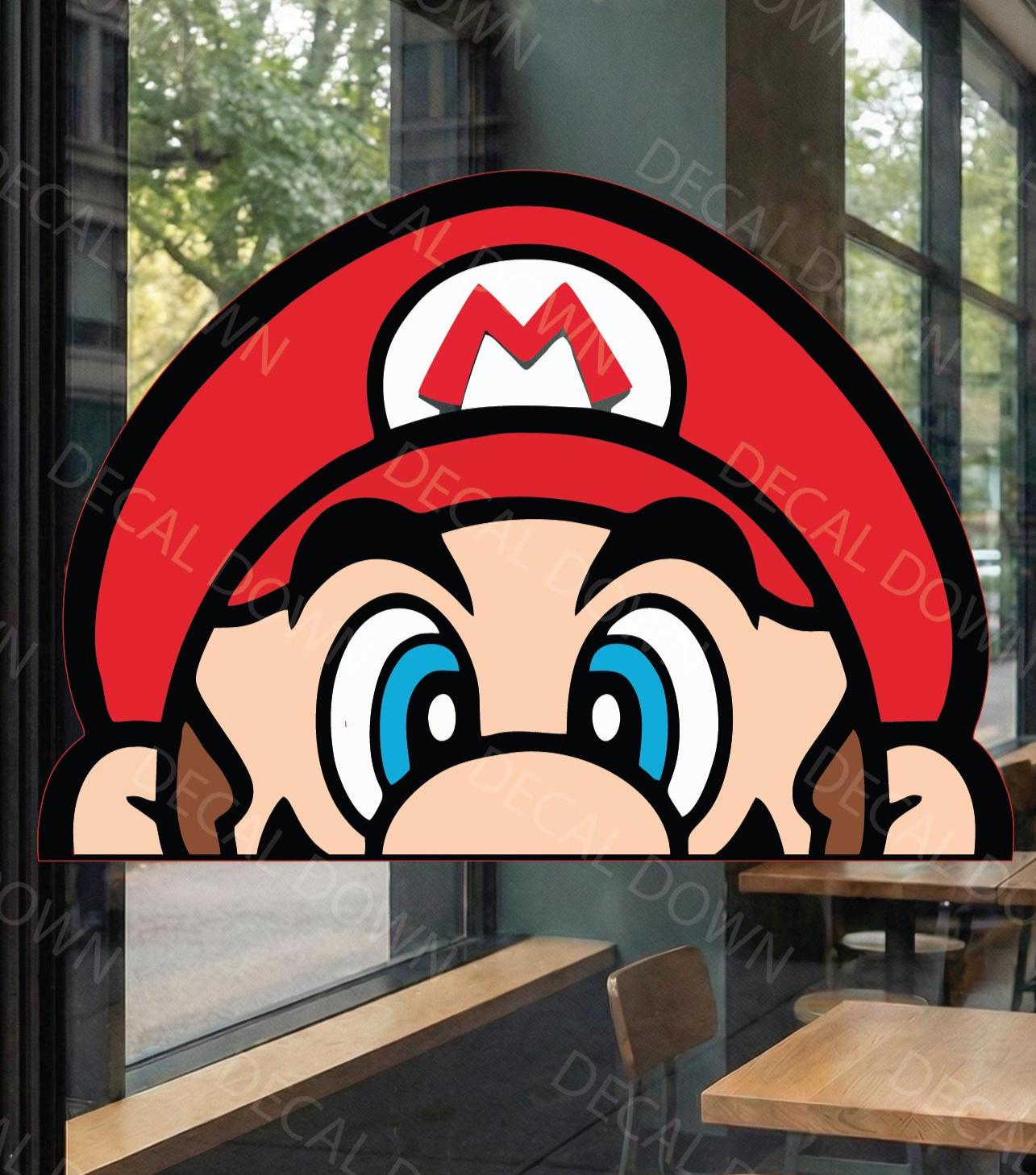 Mario Peeker Sticker, retro Nintendo game sticker, durable, water proof, UV resistant, great gift or decor