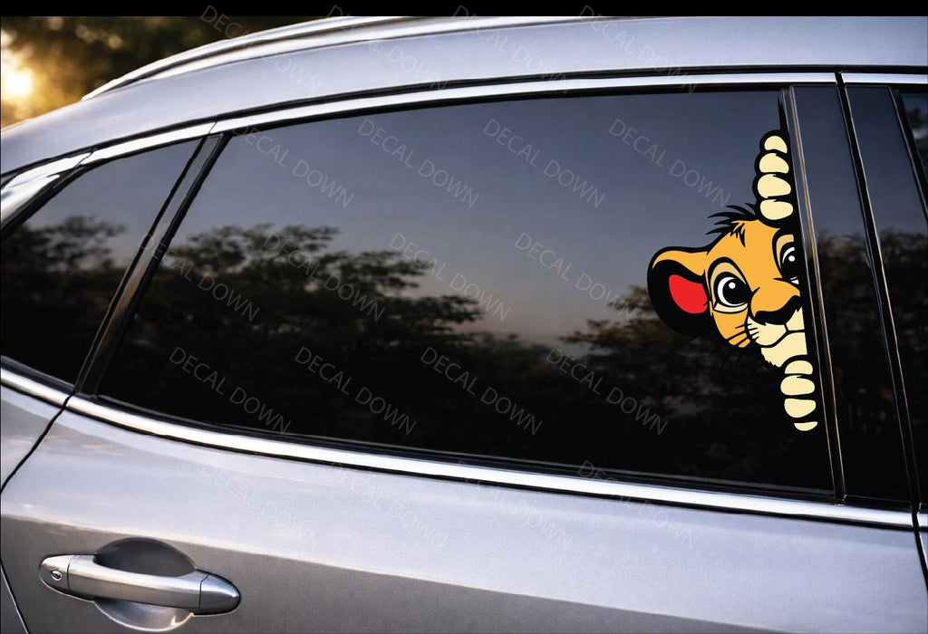 Simba Peeker Vinyl Decal | Waterproof Laptop Sticker | Car Window Sticker | Funny Animal Sticker | Cup Tumbler Gift | Durable Adhesive Cute