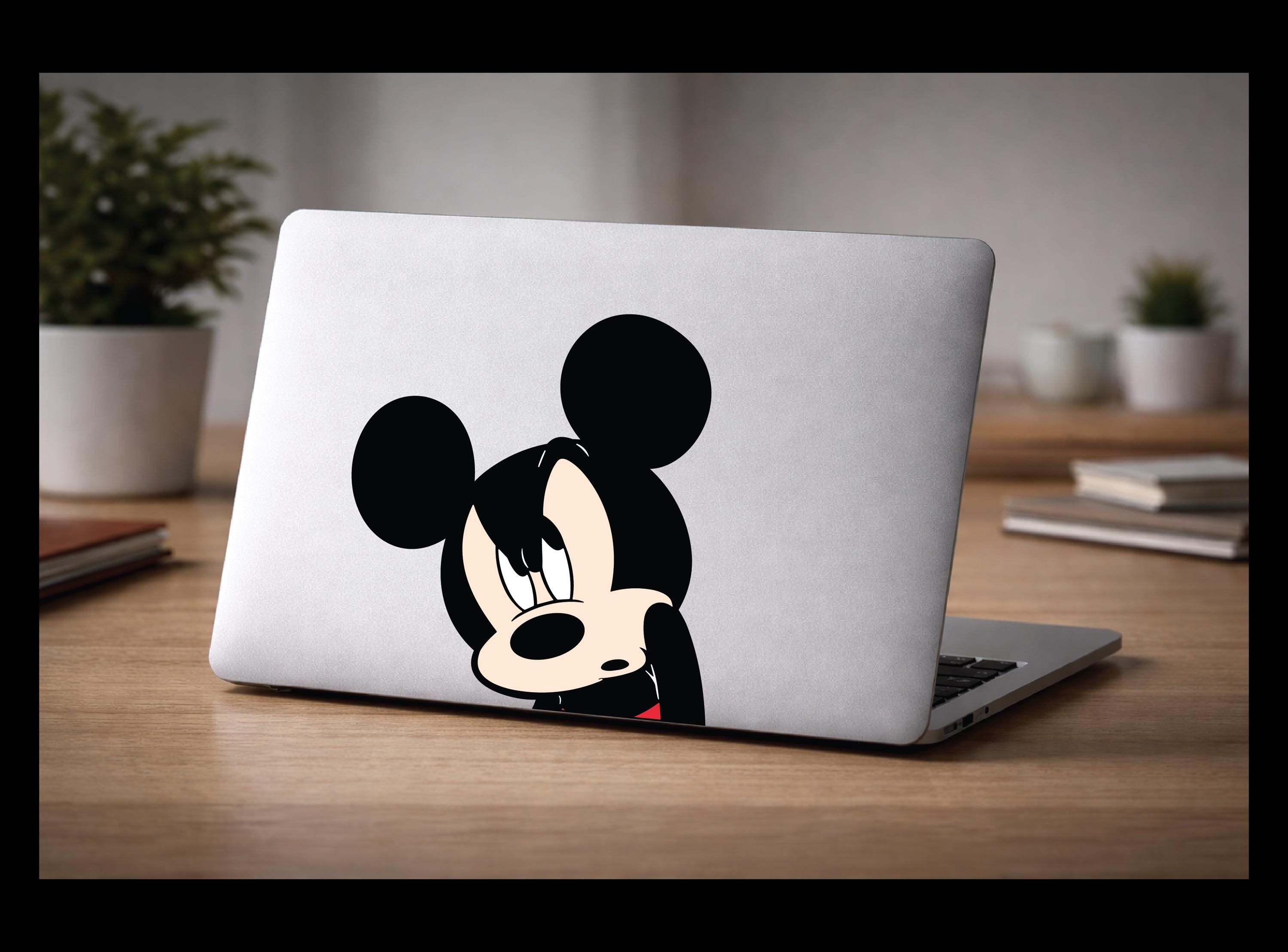 Angry Mickey MOUSE Peeker | Waterproof Vinyl Sticker for Laptops, Cars