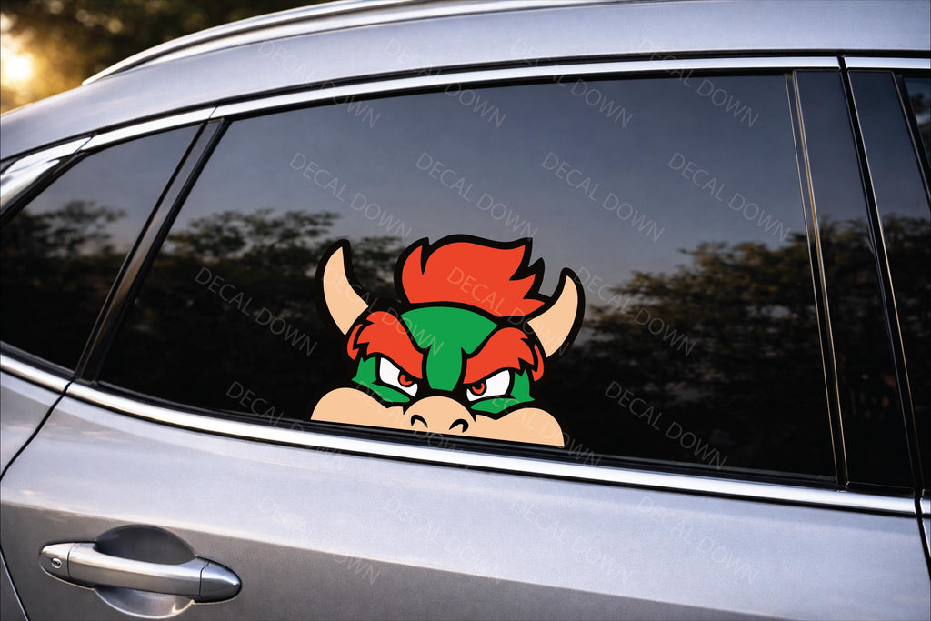 BOWSER PEEKER Decal, Waterproof, UV Resistant Sticker
