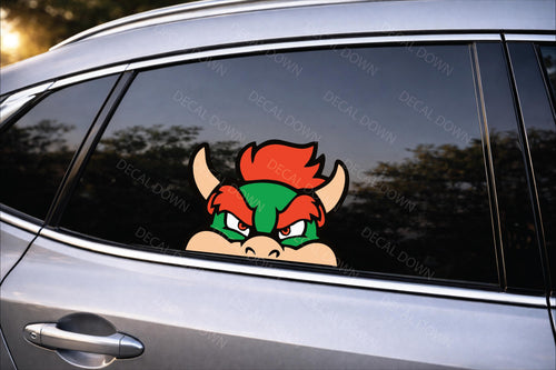 BOWSER PEEKER Decal, Waterproof, UV Resistant Sticker