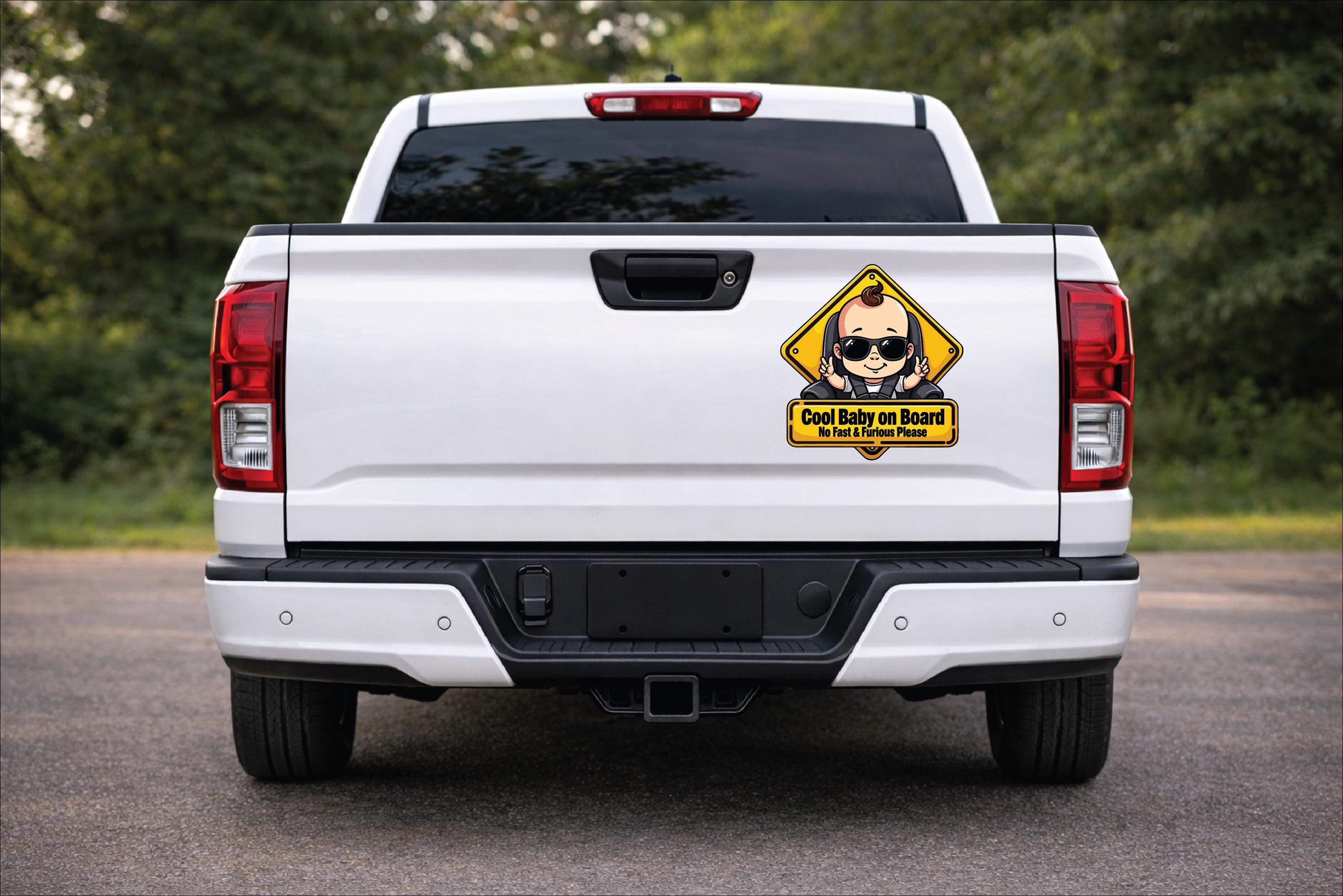 COOL BABY on BOARD for laptops, cars, mirrors, & more! High quality water proof decal. Very duarable