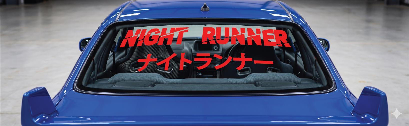 Night Runner JDM  Decal, Waterproof, UV Resistant Sticker