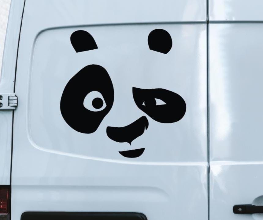 Panda Face Decal, Waterproof Vinyl Sticker for Laptops, Cars