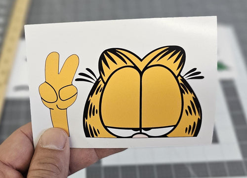 Cat Peeker Decal | Waterproof Vinyl Sticker for Laptops, Cars
