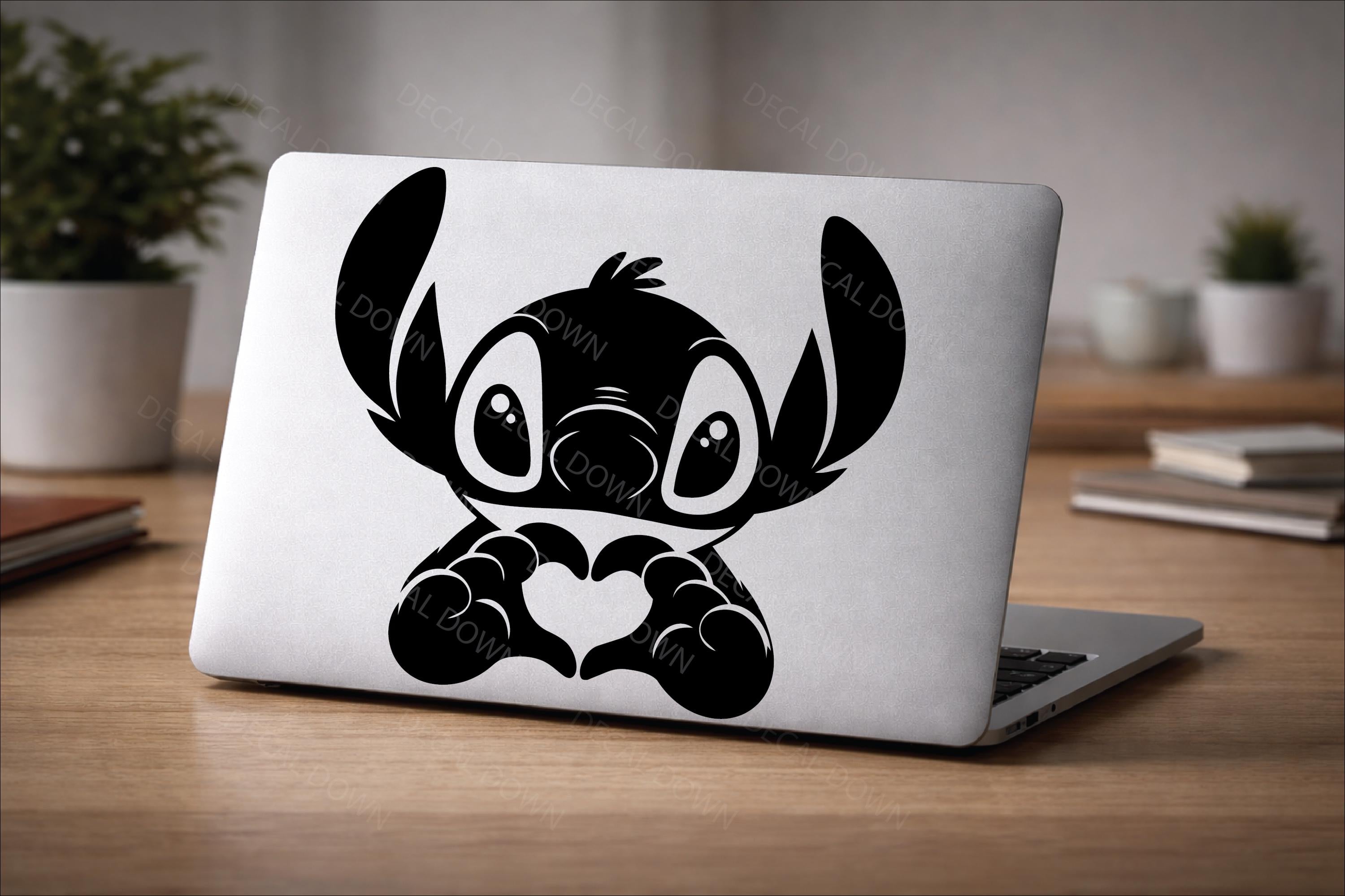 STITCH HEART DECAL, perfect decal for laptops, cars, mirrors, & more! High quality water proof decal.