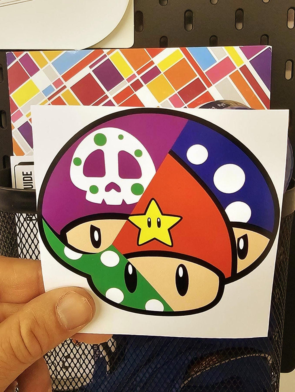 1-UP Mushroom Vinyl Decal | Waterproof, UV Resistant Laptop Sticker