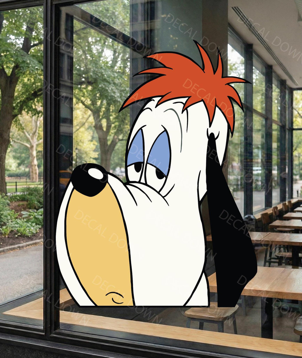 DROOPY The DOG Peeker, Waterproof, UV Resistant Sticker