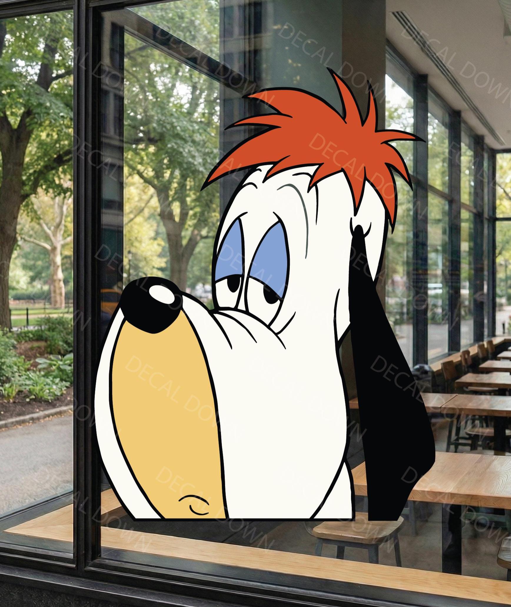 DROOPY The DOG Peeker, Waterproof, UV Resistant Sticker