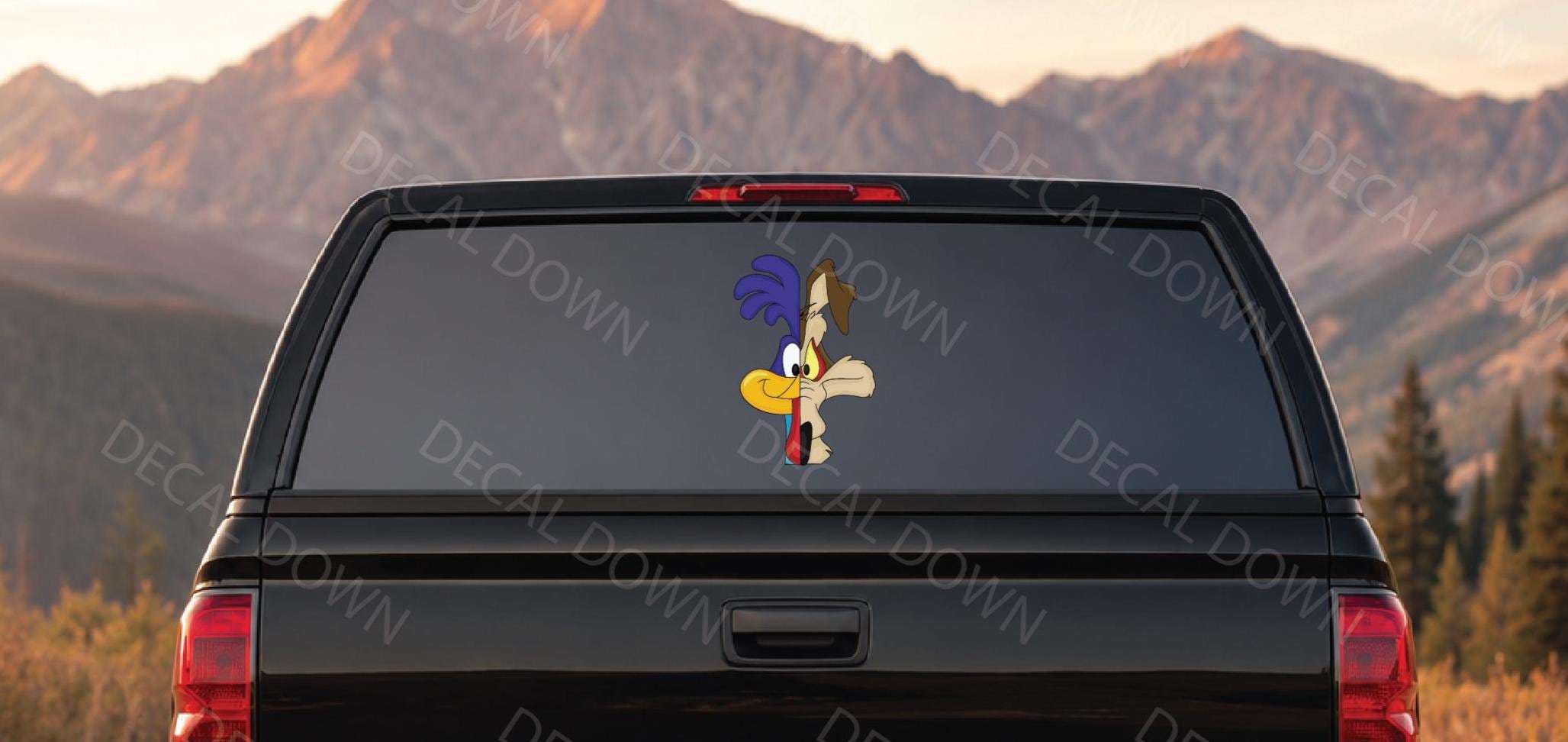 Road-Runner and Cayote Decal, Waterproof, UV Resistant Sticker