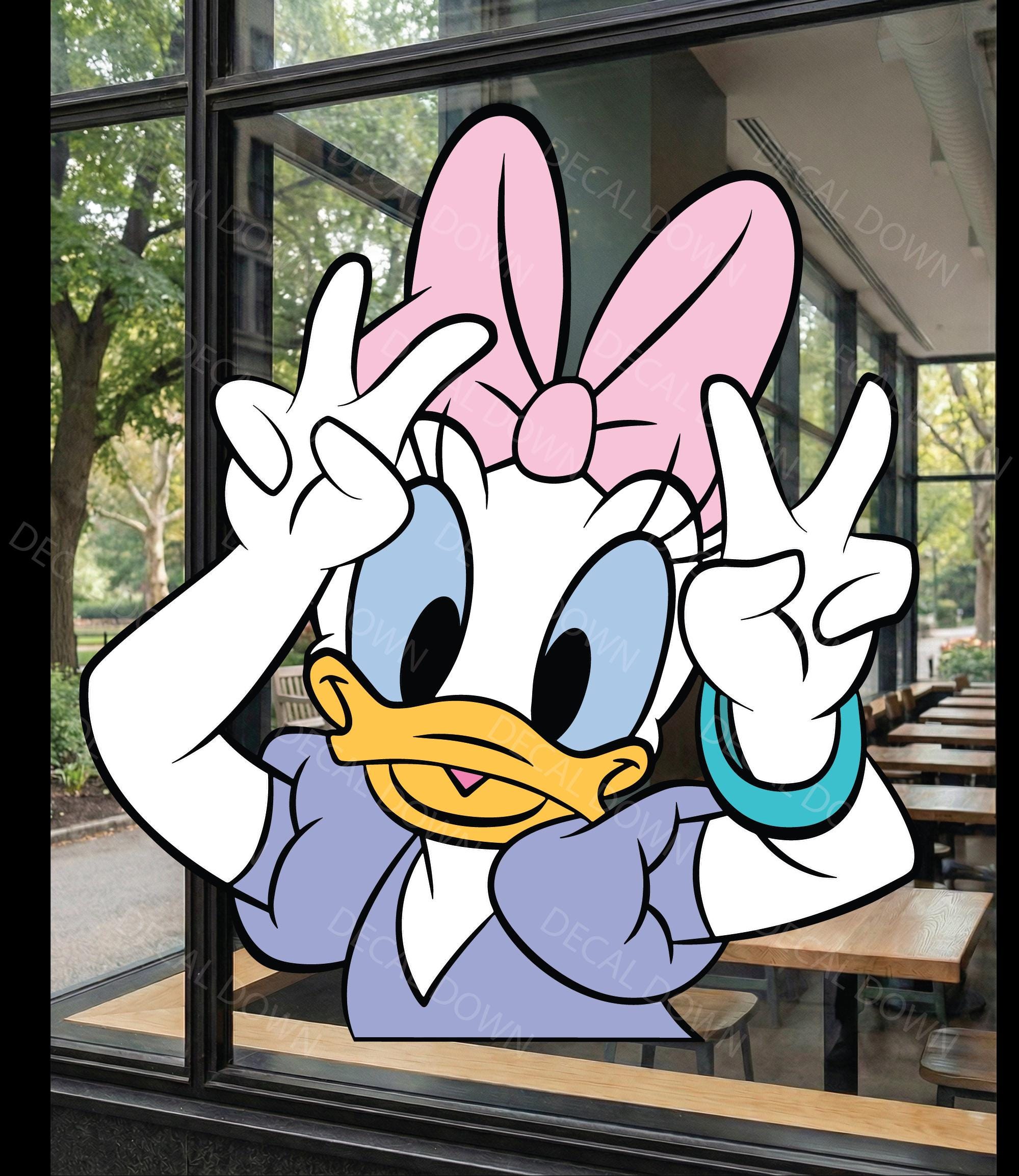 DAISY DUCK PEACE Sign, Disney Sticker, Waterproof Car Laptop Decal