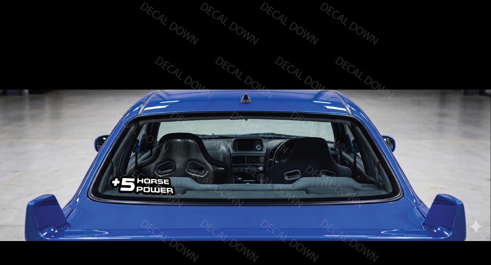 PLUS 5  Horse Power Sticker  Decal, Waterproof, UV Resistant Sticker