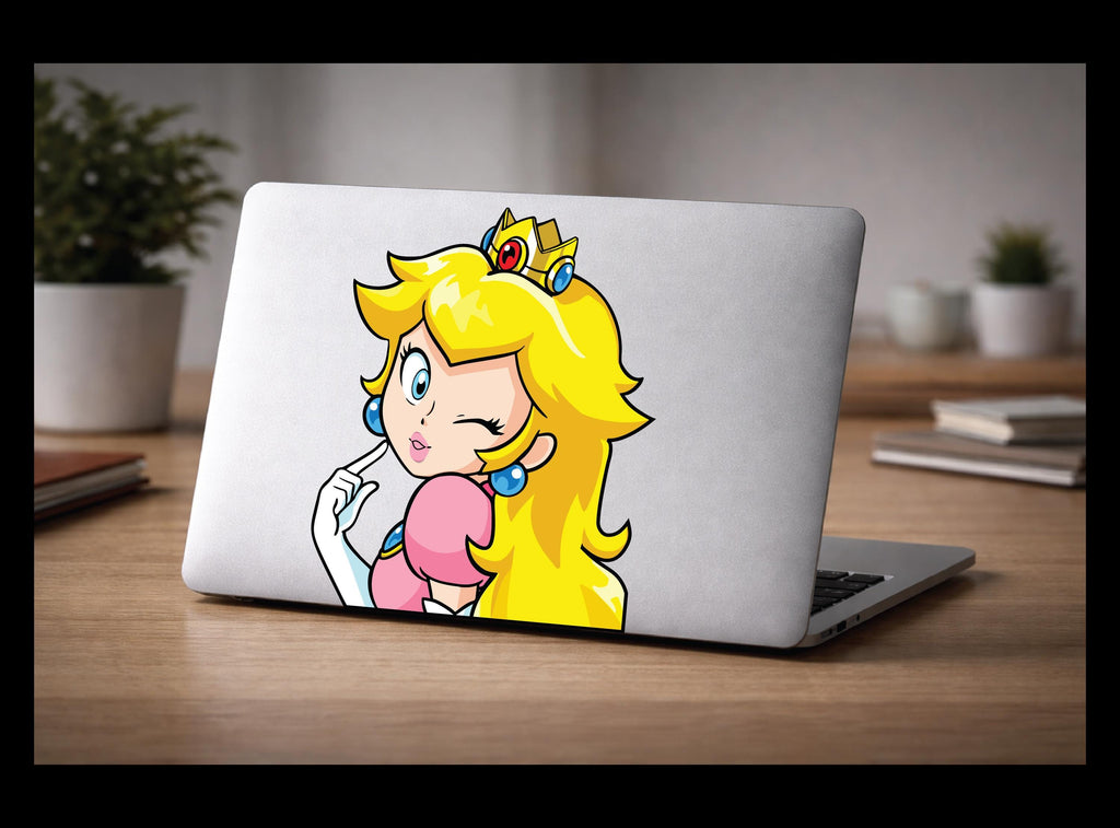 Peeking PRINCESS Decal, Retro Gamer Sticker, Waterproof Car Laptop Decal