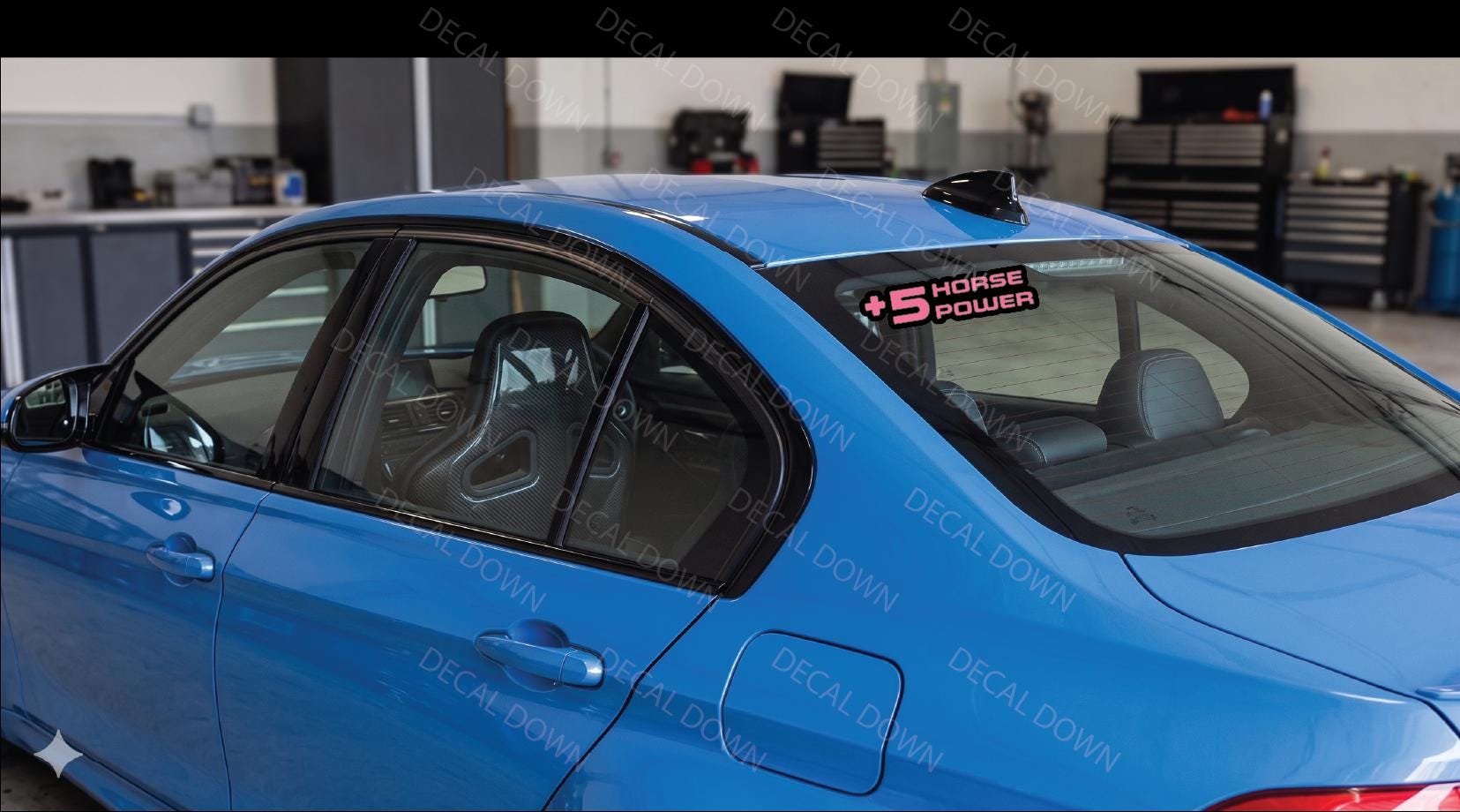 PLUS 5  Horse Power Sticker  Decal, Waterproof, UV Resistant Sticker