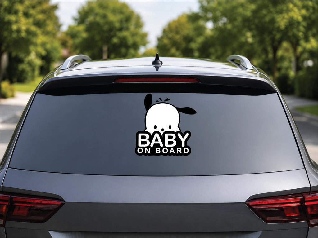 Cute Puppy Baby on board for laptops, cars, mirrors, & more! High quality water proof decal. Very durable