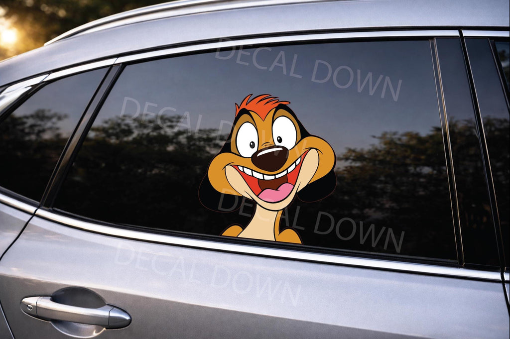 Timone Peeker Vinyl Decal | Waterproof Laptop Sticker | Car Window Sticker | Funny Animal Sticker | Cup Tumbler Gift | Durable Adhesive Cute