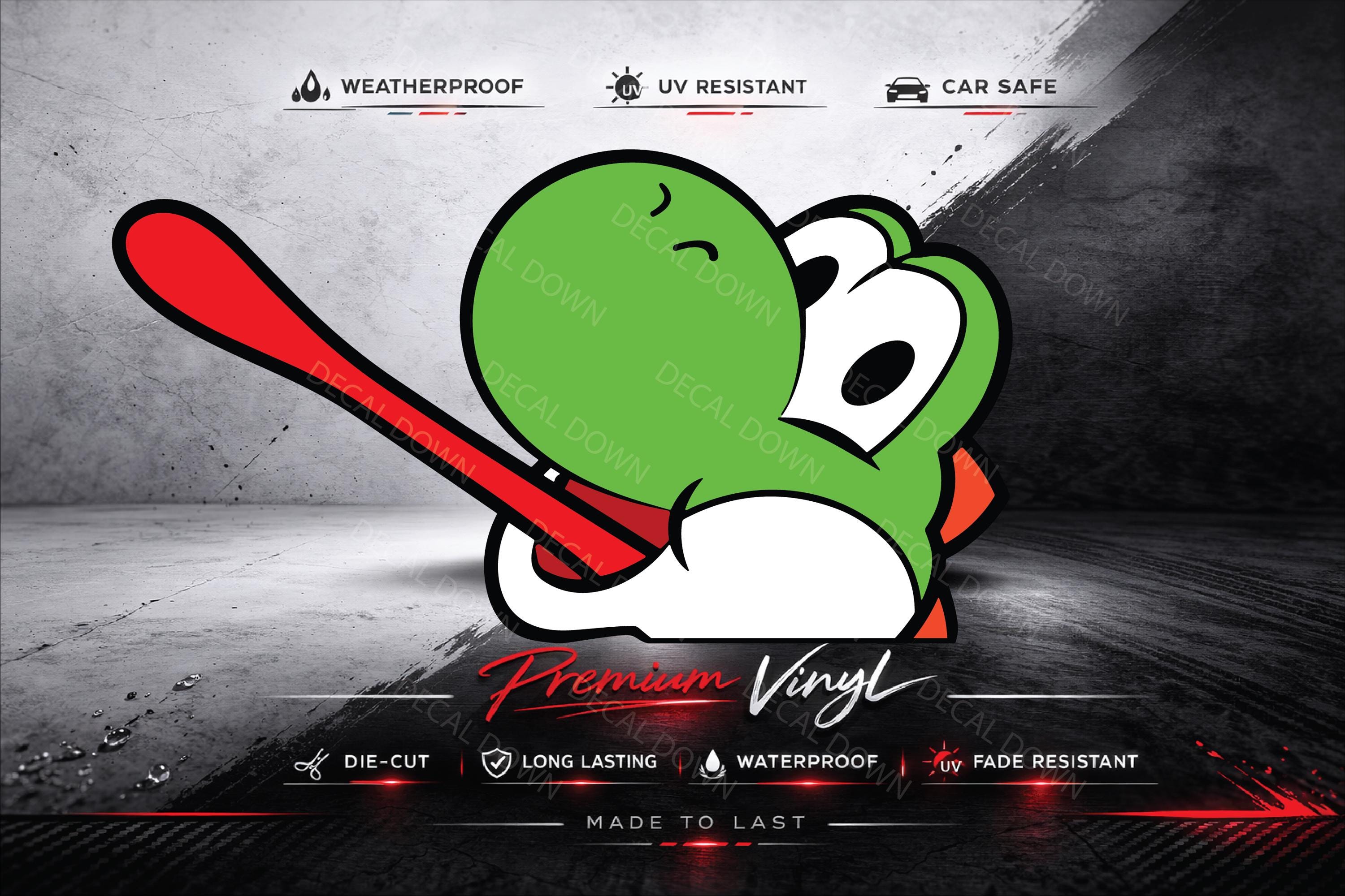Yoshi Tongue Peeker Decal | , Retro Gamer Sticker, Waterproof Car Laptop Decal