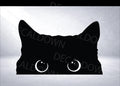 Black Cat Peeker Vinyl Decal | Waterproof Laptop Sticker | Car Window Sticker | Funny Cat Gift | Cute Pet Sticker | Durable Adhesive | Kitty