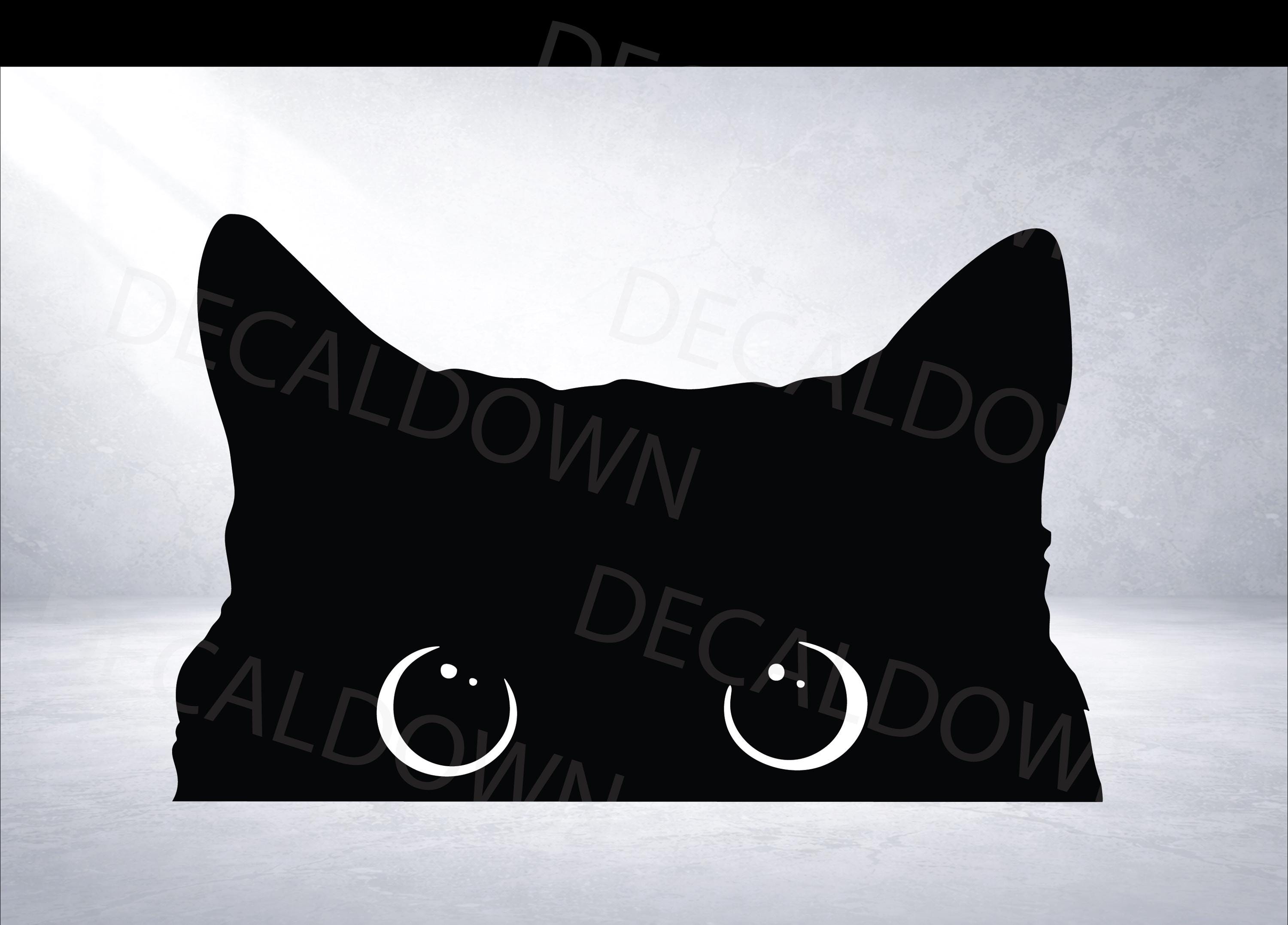 Black Cat Peeker Vinyl Decal | Waterproof Laptop Sticker | Car Window Sticker | Funny Cat Gift | Cute Pet Sticker | Durable Adhesive | Kitty