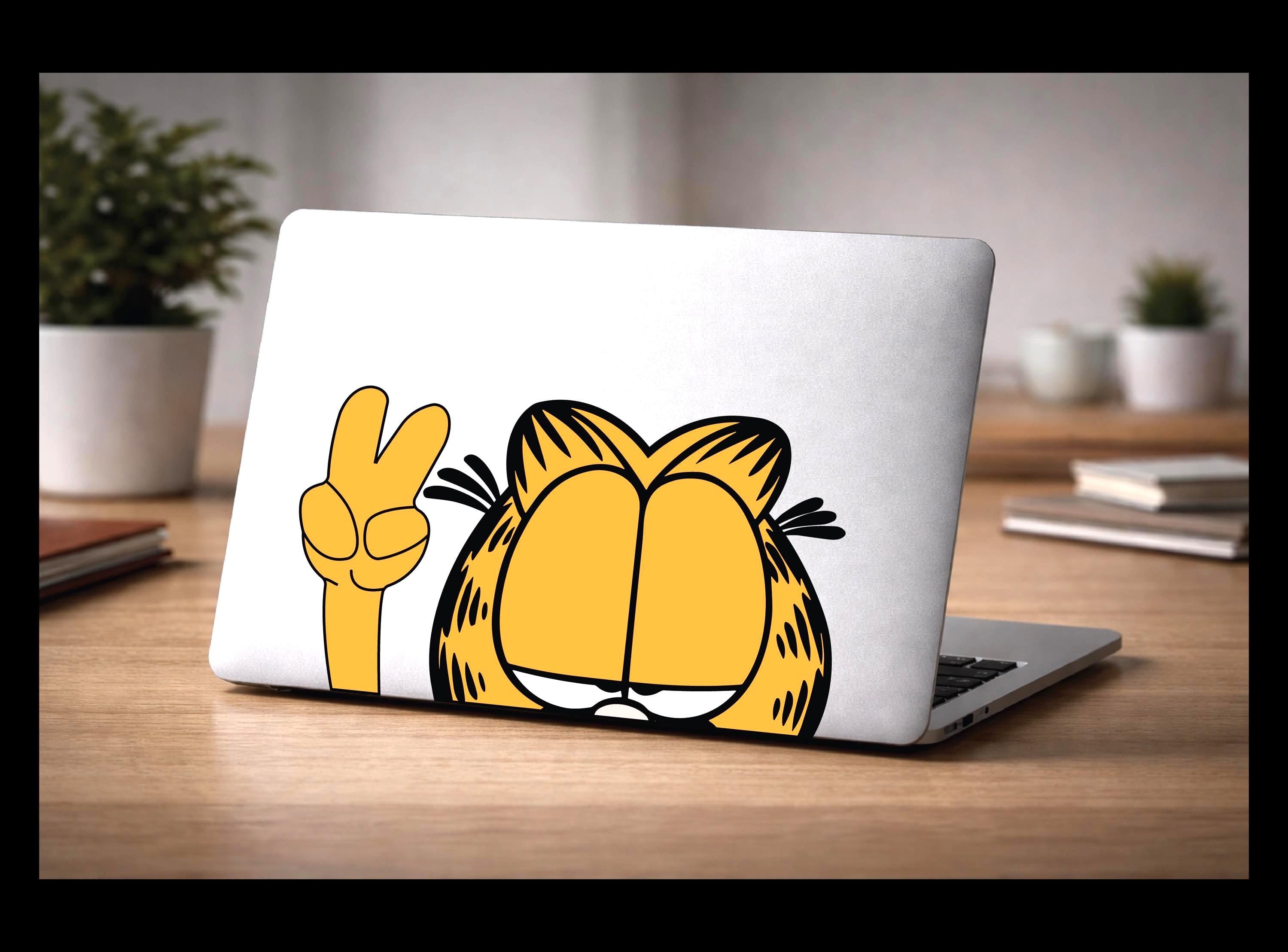 Cat Peeker Decal | Waterproof Vinyl Sticker for Laptops, Cars