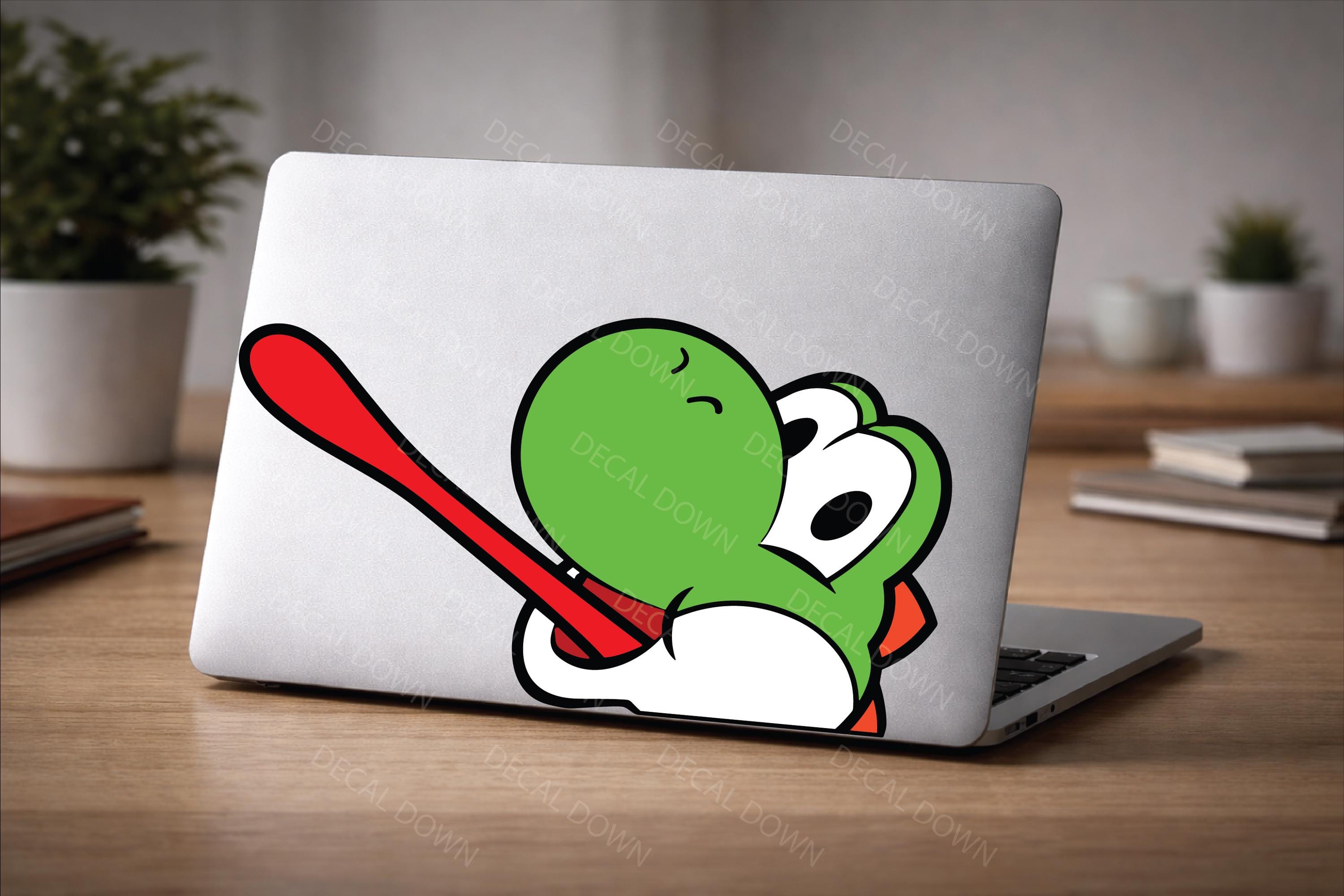Yoshi Tongue Peeker Decal | , Retro Gamer Sticker, Waterproof Car Laptop Decal