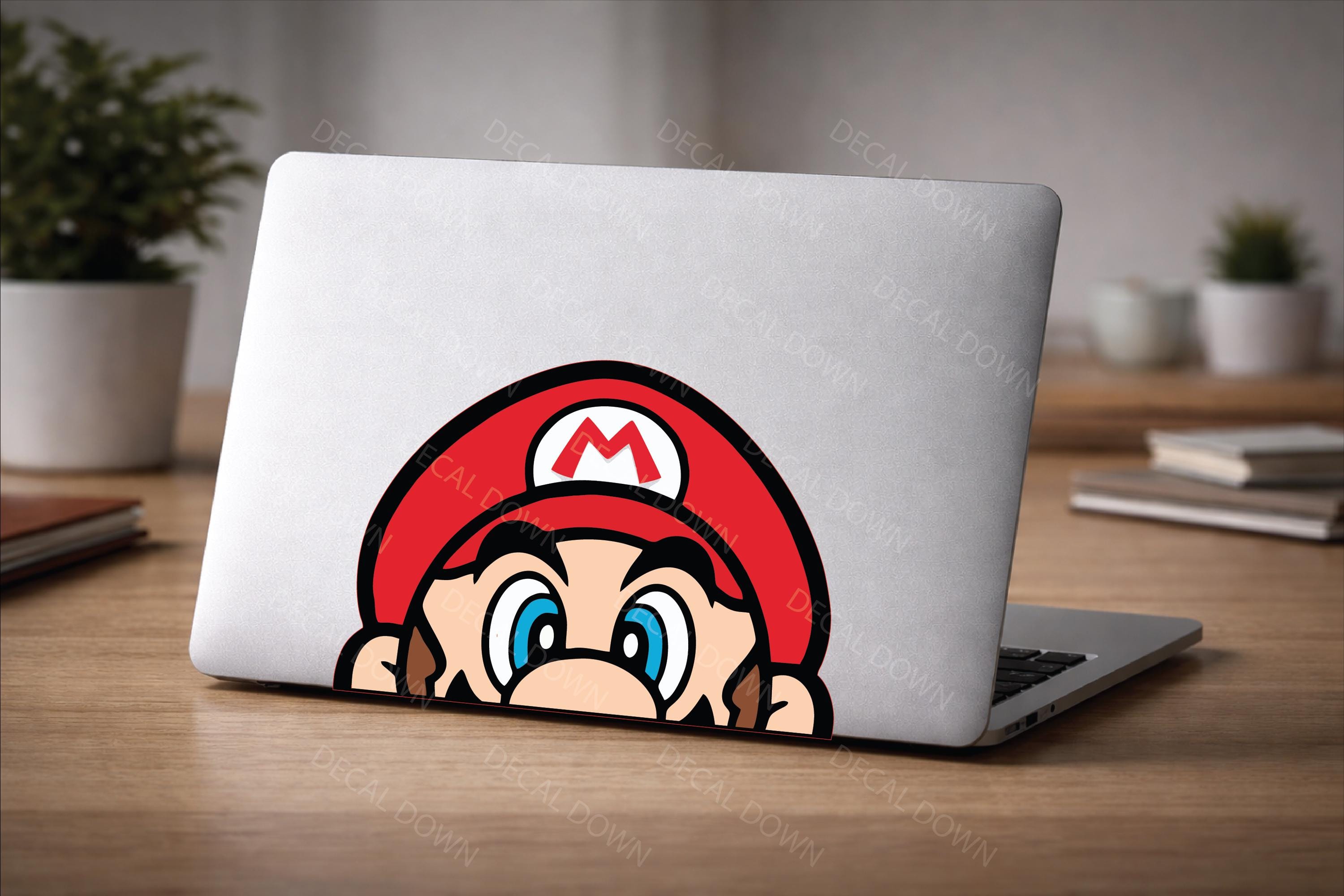 Mario Peeker Sticker, retro Nintendo game sticker, durable, water proof, UV resistant, great gift or decor