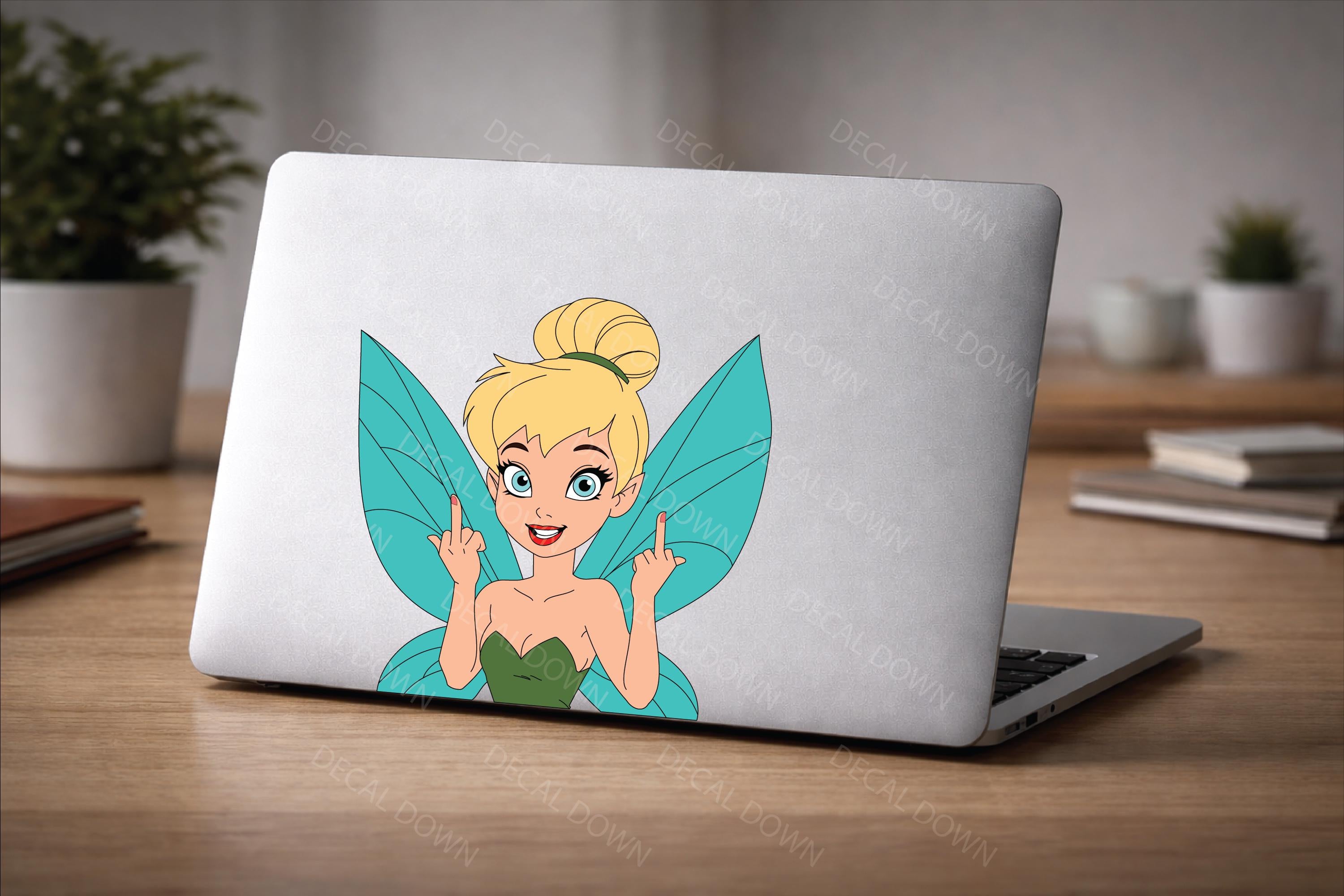 Pixie- Middle Fingers Peeker, Disney Sticker, Waterproof Car Laptop Decal