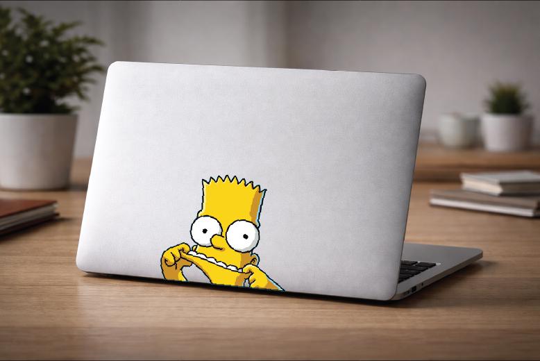 Bart Simpson Peeker Vinyl Decal, Waterproof Laptop Sticker