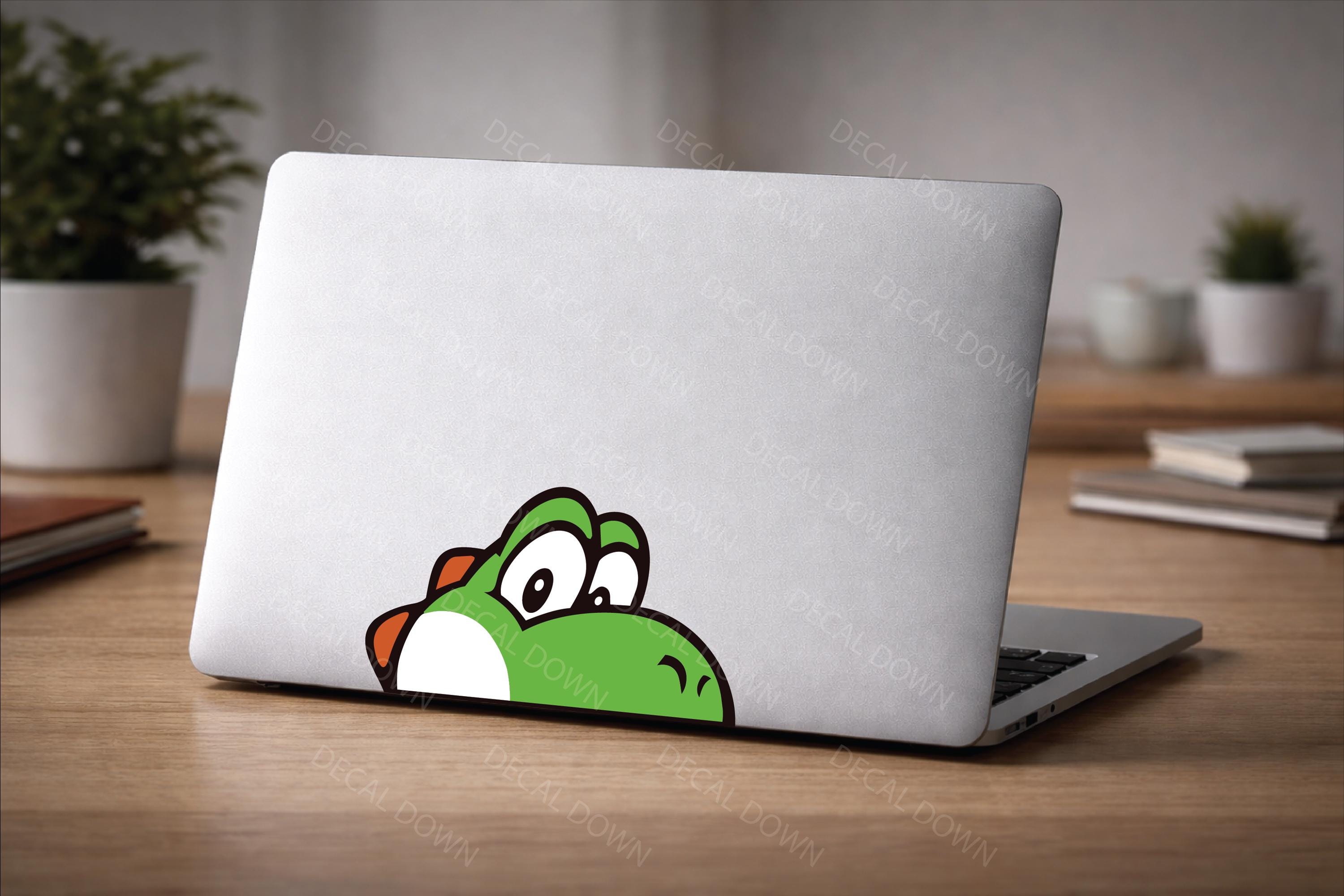 Peeking YOSHI Decal, Retro Gamer Sticker, Waterproof Car Laptop Decal