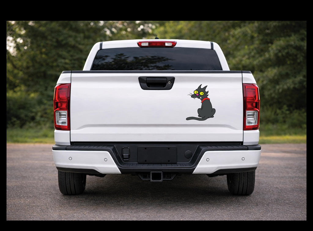 Funny Cat Vinyl Decal | Waterproof Outdoor Sticker | Laptop, Water Bottle, Car Decoration