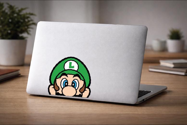 Luigi Die-Cut Vinyl Decal, Waterproof, UV Resistant Sticker