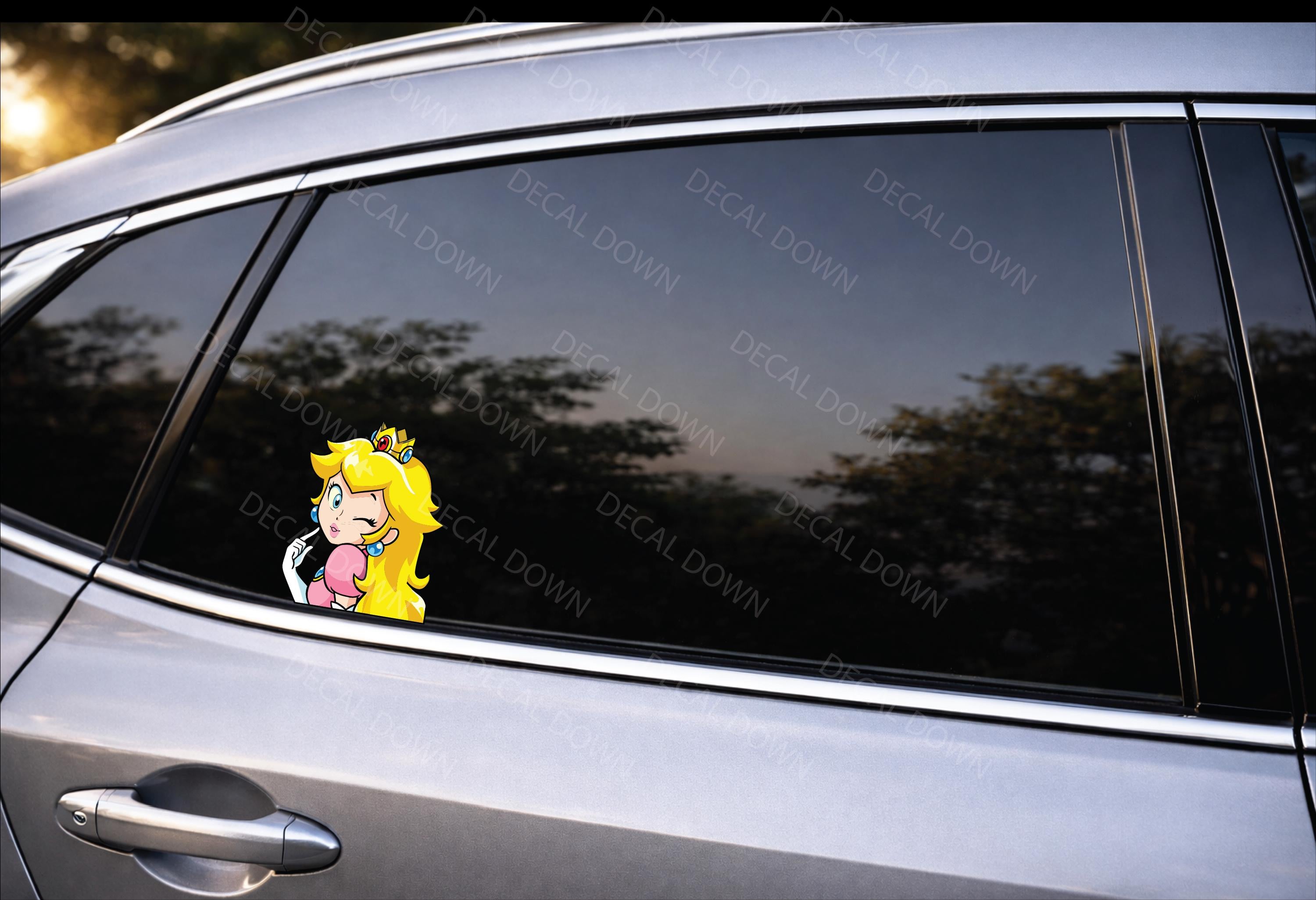 Peeking PRINCESS Decal, Retro Gamer Sticker, Waterproof Car Laptop Decal