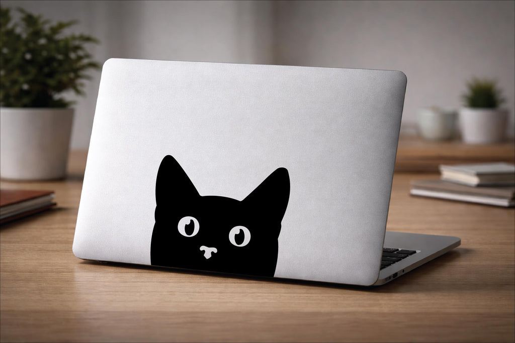 Cute Cat Peeker, Waterproof Car/Laptop Sticker