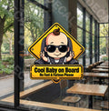 COOL BABY on BOARD for laptops, cars, mirrors, & more! High quality water proof decal. Very duarable