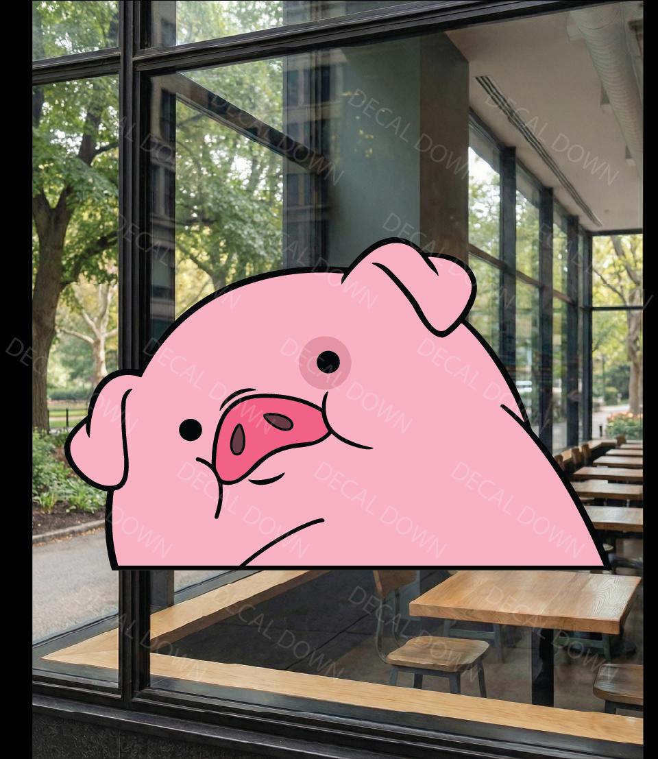 CUTE PIG-Peeker Waterproof, UV Resistant Sticker