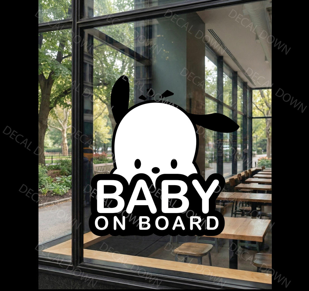 Cute Puppy Baby on board for laptops, cars, mirrors, & more! High quality water proof decal. Very durable