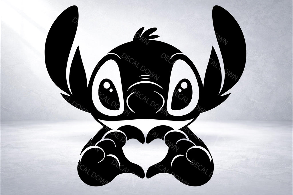 STITCH HEART DECAL, perfect decal for laptops, cars, mirrors, & more! High quality water proof decal.