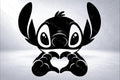 STITCH HEART DECAL, perfect decal for laptops, cars, mirrors, & more! High quality water proof decal.