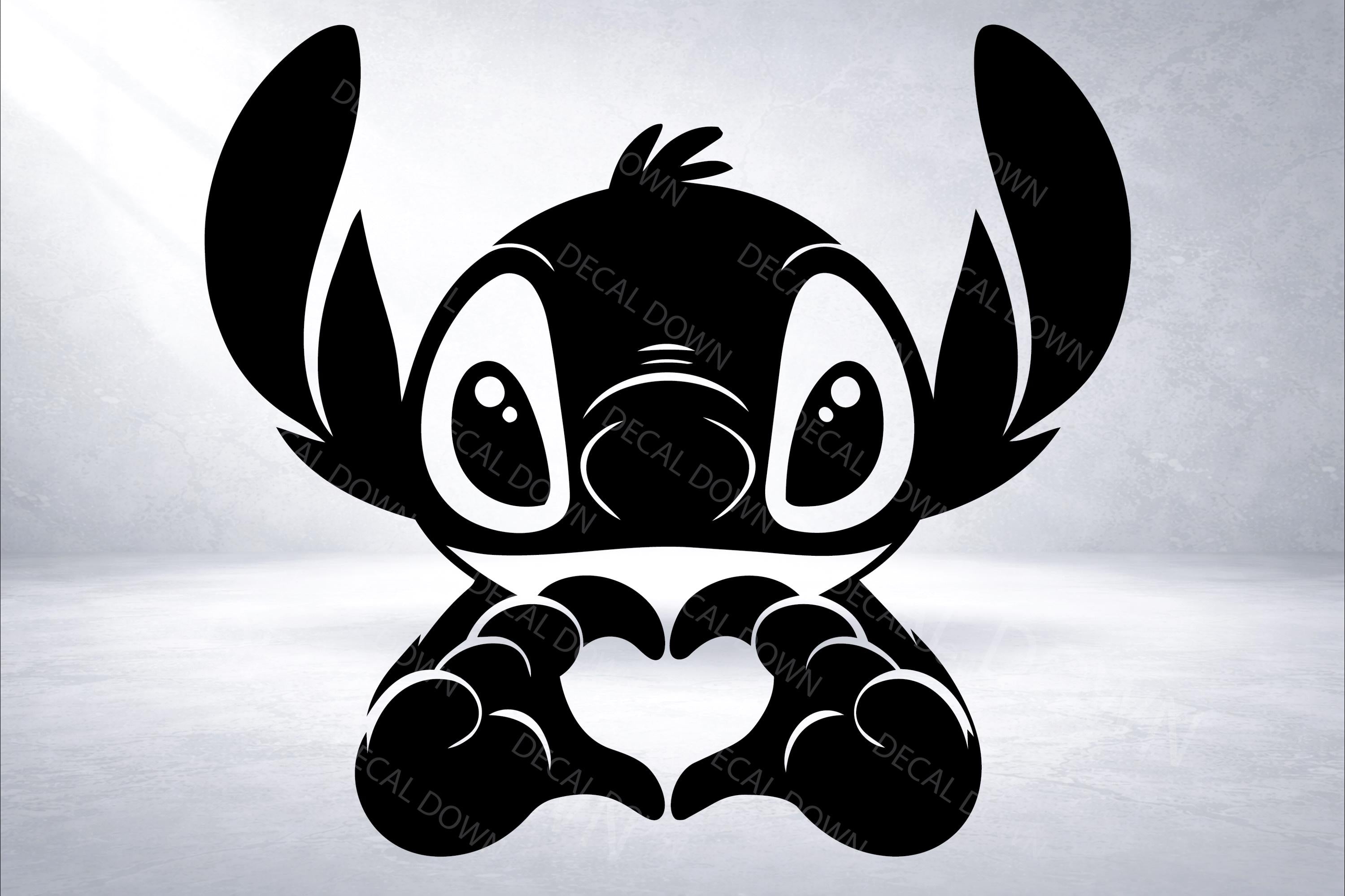 STITCH HEART DECAL, perfect decal for laptops, cars, mirrors, & more! High quality water proof decal.