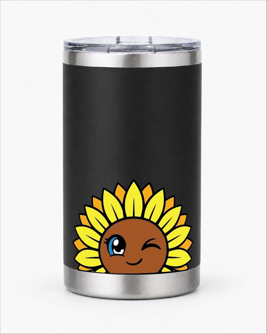 SUNFLOWER PEEKER Decal, Waterproof, UV Resistant Sticker
