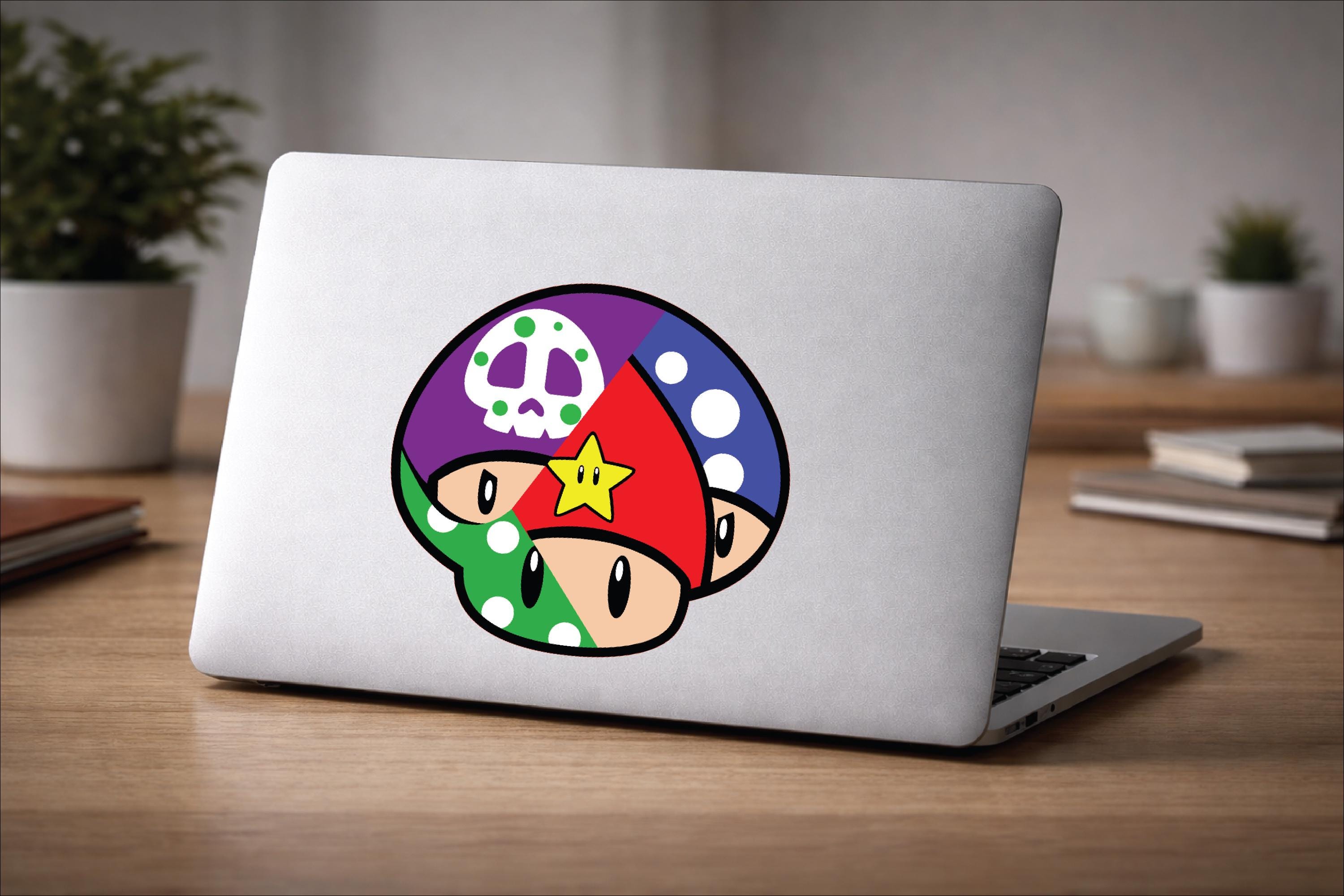 1-UP Mushroom Vinyl Decal | Waterproof, UV Resistant Laptop Sticker