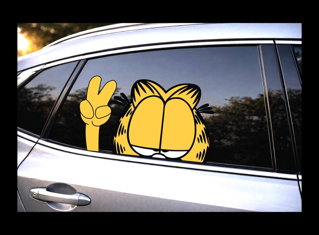 Cat Peeker Decal | Waterproof Vinyl Sticker for Laptops, Cars