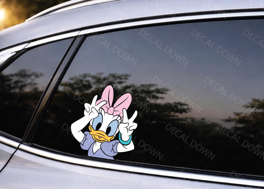 DAISY DUCK PEACE Sign, Disney Sticker, Waterproof Car Laptop Decal