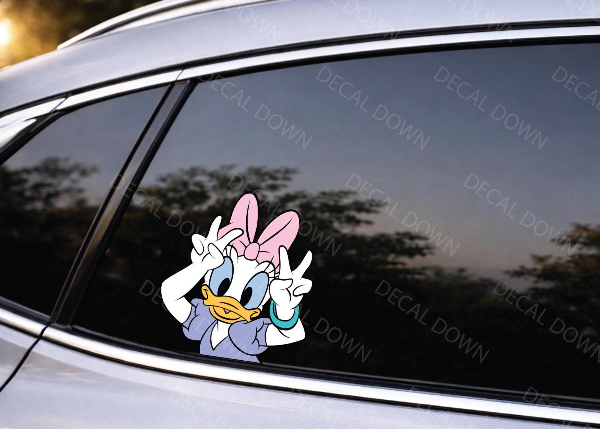 DAISY DUCK PEACE Sign, Disney Sticker, Waterproof Car Laptop Decal